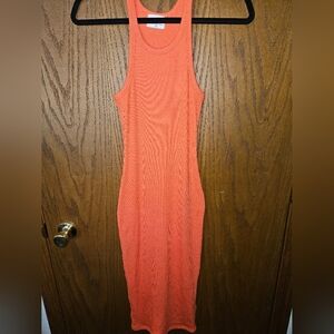 LNA Sleeveless Coral Midi Dress